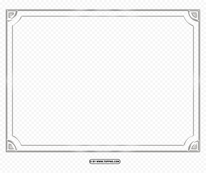 luxury ornament silver border frame Transparent Background PNG Isolated Illustration
