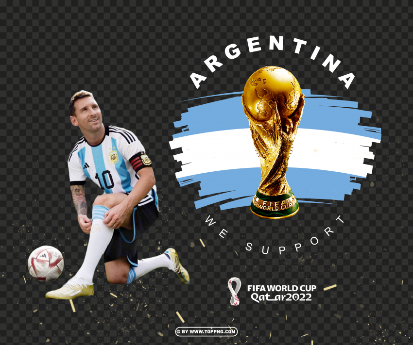 messi with trophy fifa world cup 2022 PNG images with alpha channel selection