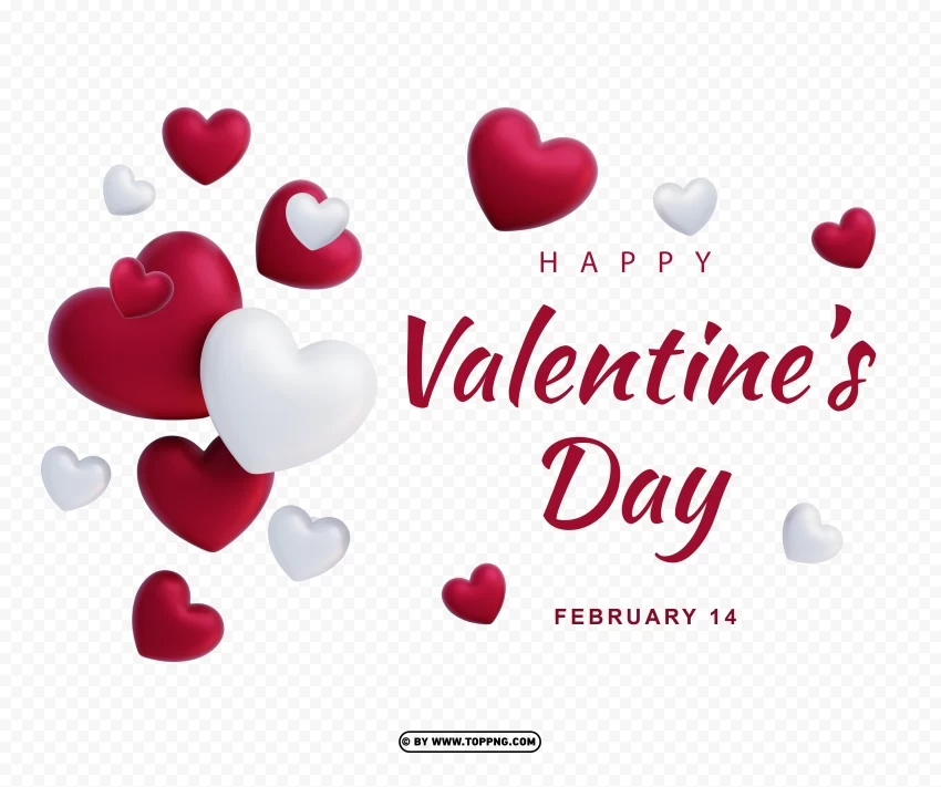 minimal 14 february happy valentines day design card PNG files with alpha channel assortment