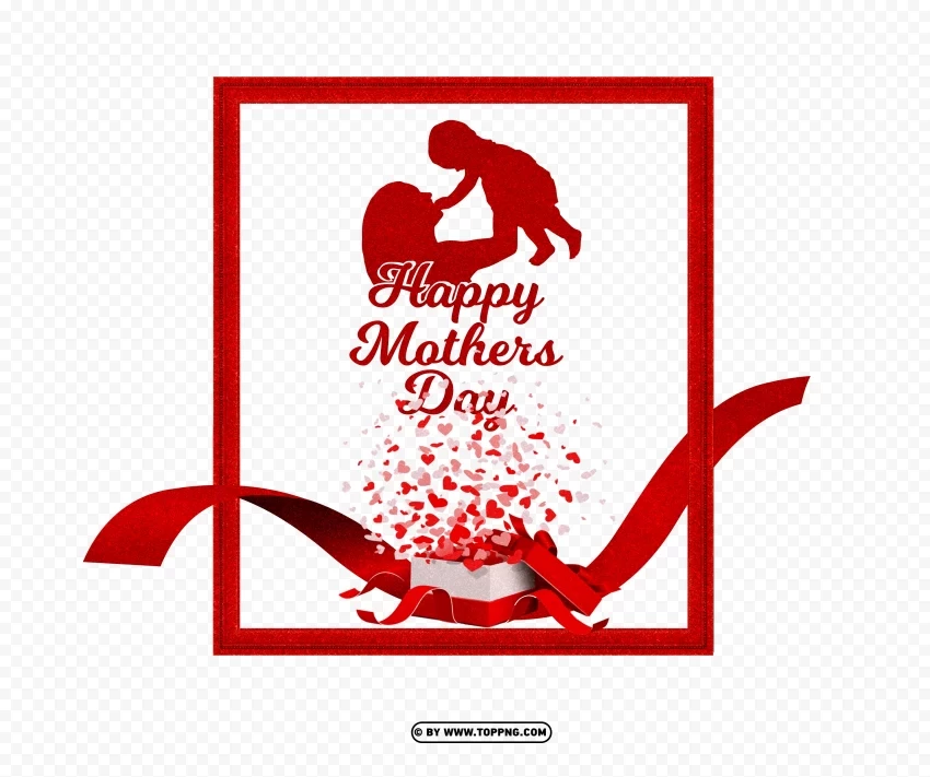 mothers day gift box with ribbon bow transparent PNG images with high-quality resolution - Image ID a17bc697