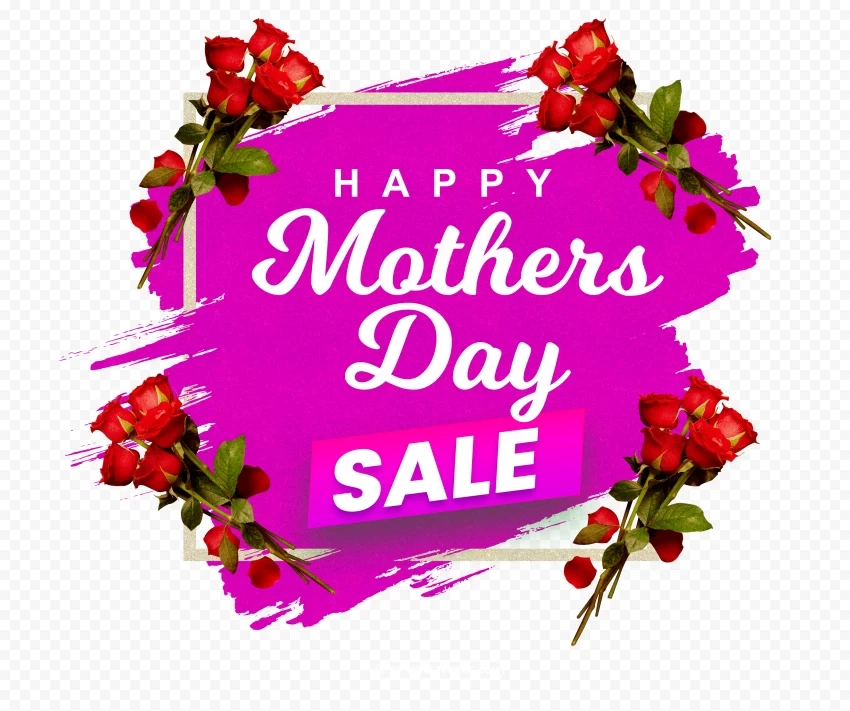 Mother's Day Special Sale Banner with Flowers PNG images with no background necessary - Image ID 7d6492c2