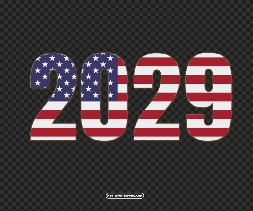 patriotic 2029 usa flag text design PNG graphics with clear alpha channel collection - Image ID d3887978