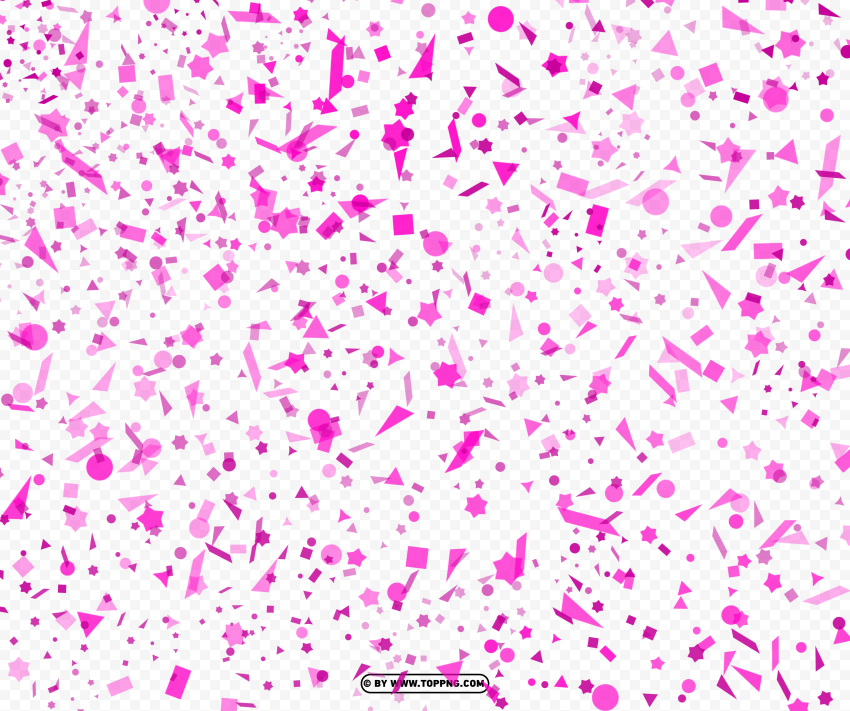 pink confetti with geometric forms Transparent Background Isolated PNG Illustration - Image ID 4903af4e