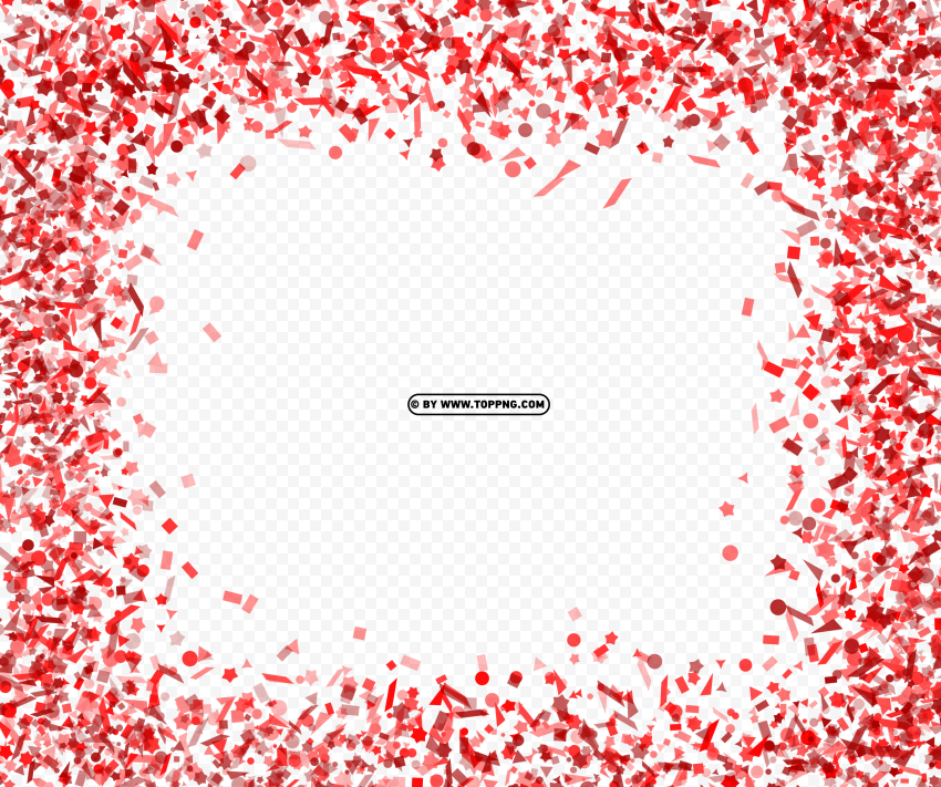  frame confetti red hd download Transparent Background PNG Isolated Character - Image ID 3e10f12a