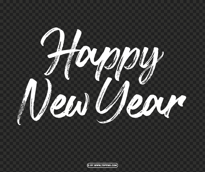 happy new year white typography text Transparent PNG Illustration with Isolation - Image ID 3bf6f9a7