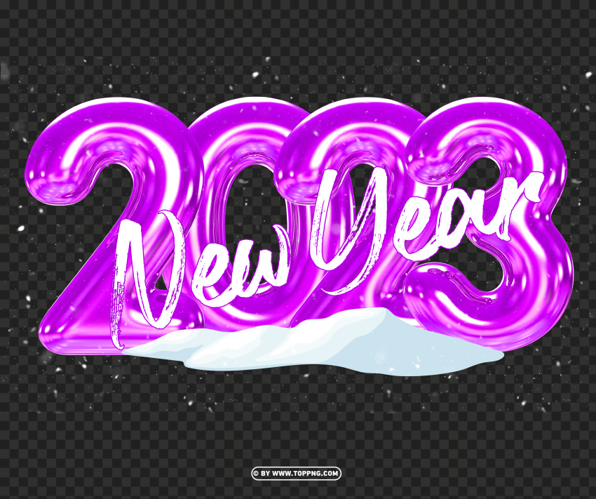 purple 2023 new year with snowy design Transparent PNG images bundle - Image ID 01eeb9d1