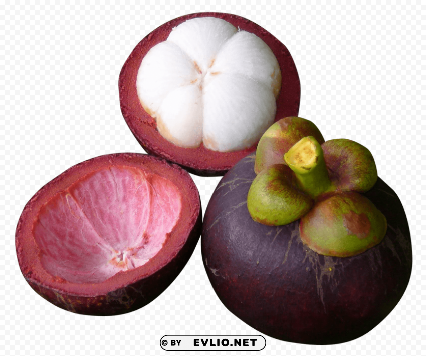 Purple Mangosteen Isolated PNG Item in HighResolution