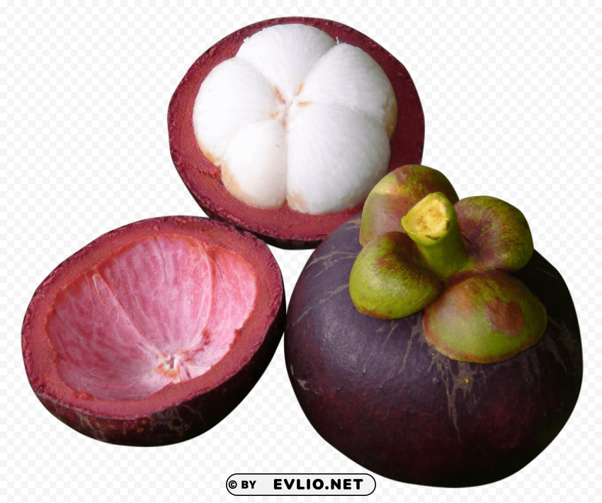 Purple Mangosteen Isolated PNG Item In HighResolution