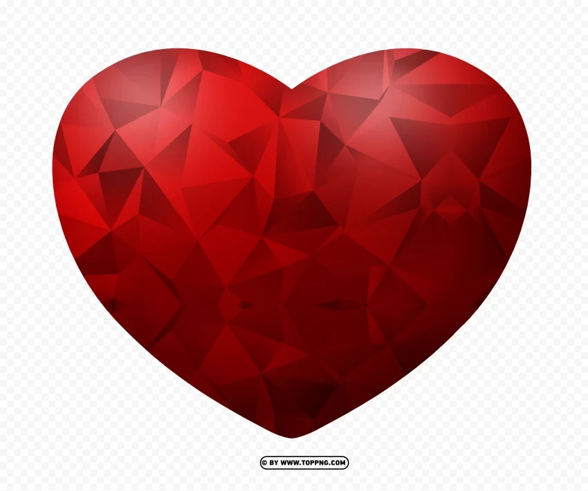 Realistic Heart Images on a Polygonal Background PNG transparent backgrounds