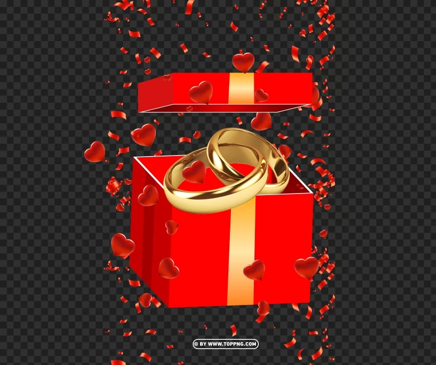 realistic opened empty gift box Isolated Object on Transparent PNG