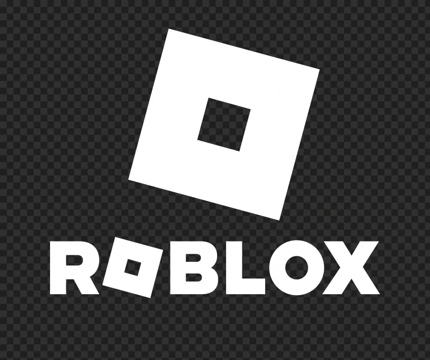 Roblox White Text Logo with Symbol Icon PNG transparent photos vast collection