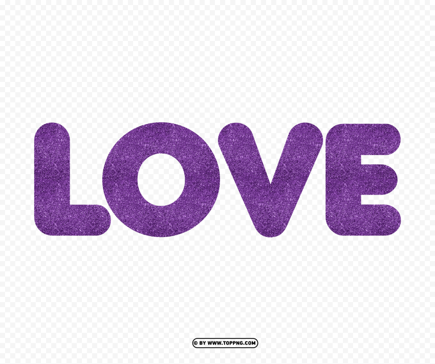  Love Purple glitter text PNG clipart with transparent background