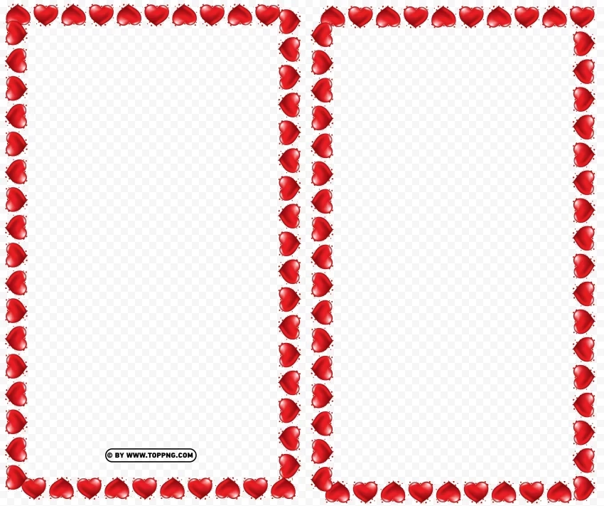 Valentines Day Red Heart Frame PNG Files With No Background Free