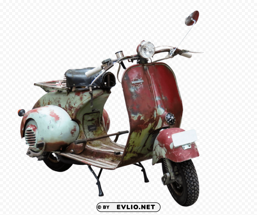 old rusty moped Background-less PNGs