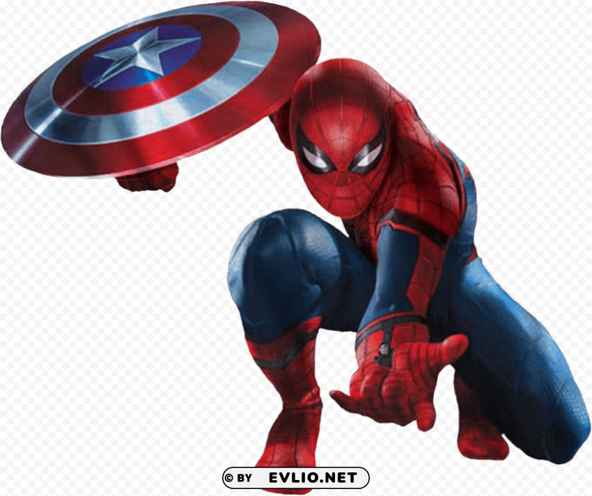 spiderman shield Clean Background Isolated PNG Image