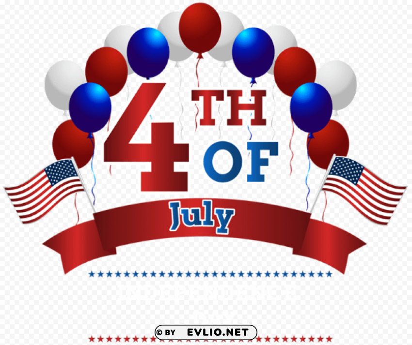 happy independence day 4th july Isolated Item in Transparent PNG Format