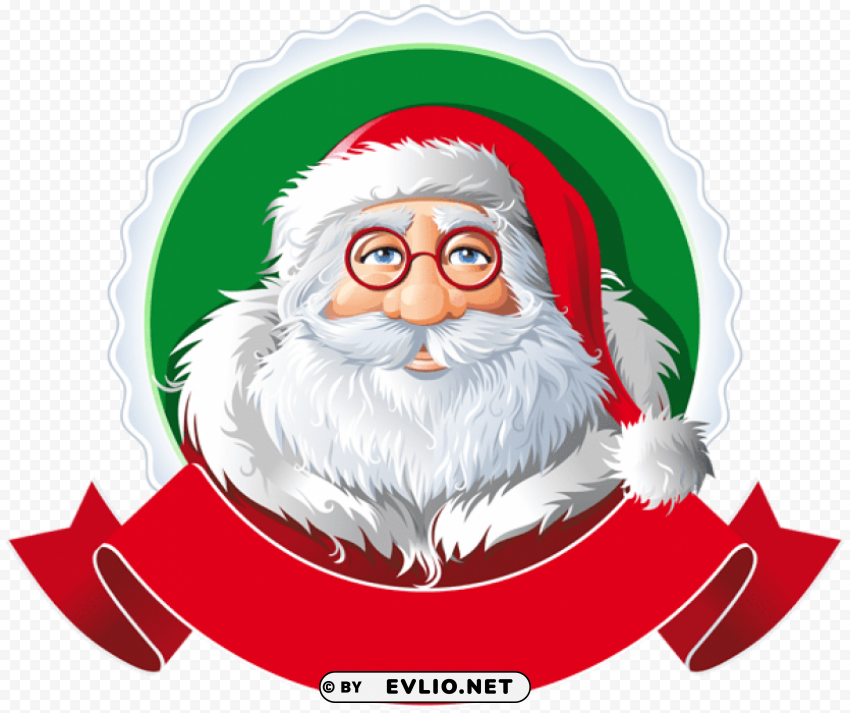 santa with red banner PNG with Transparency and Isolation
