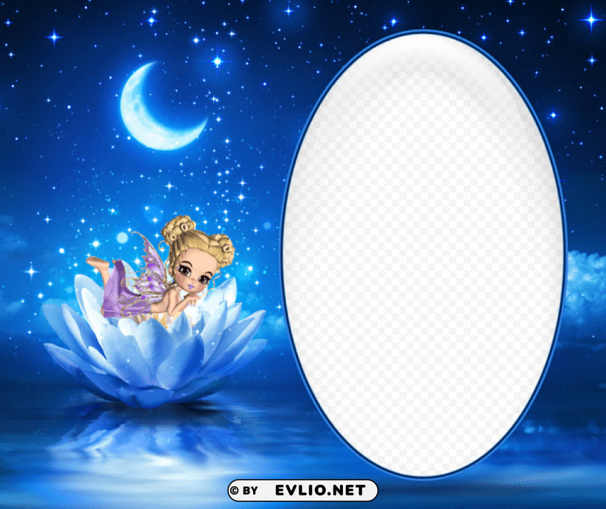 cute night fairy transparent kidsframe Free PNG images with alpha channel set