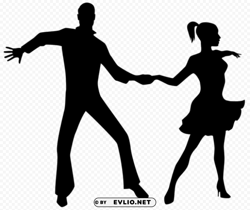 Dancing Couple Silhouette PNG Isolated Object With Clarity