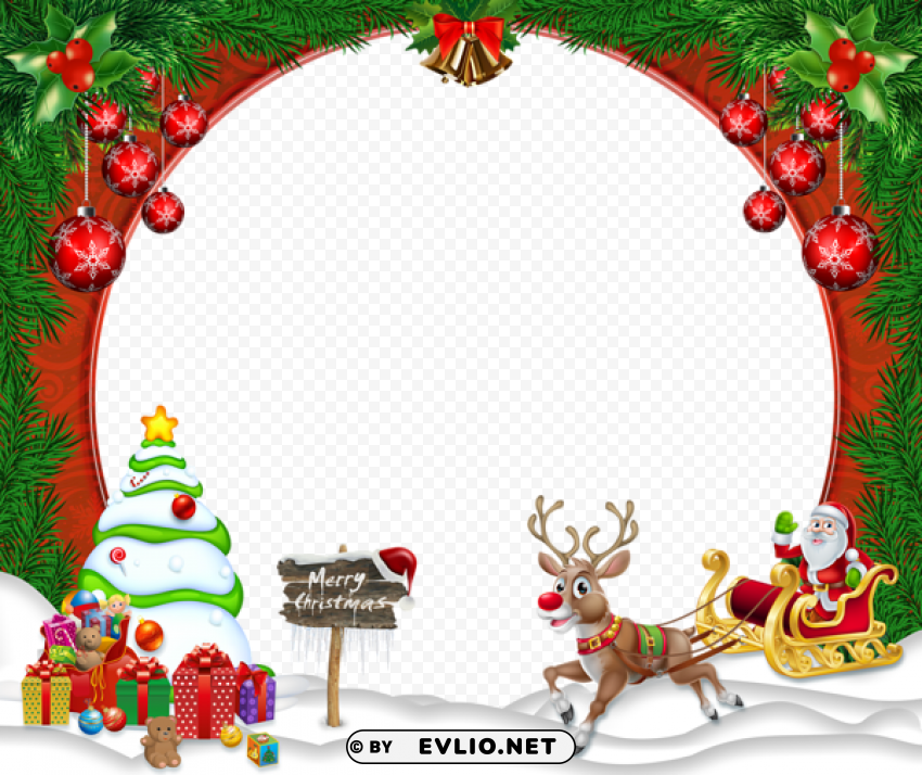 merry christmasframe PNG high resolution free