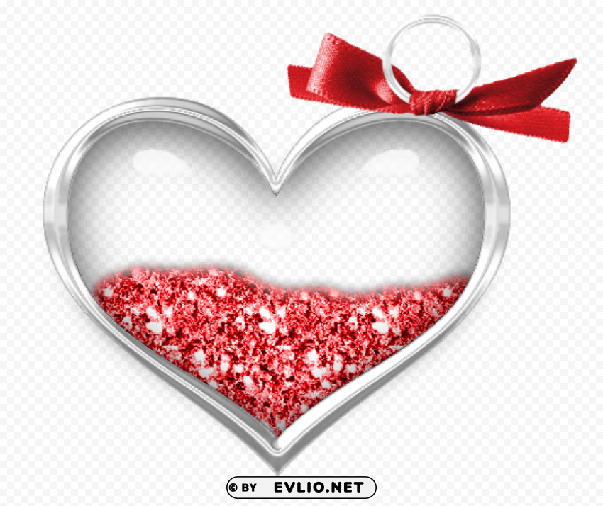 transparent heart with red bowpicture PNG graphics with alpha transparency bundle