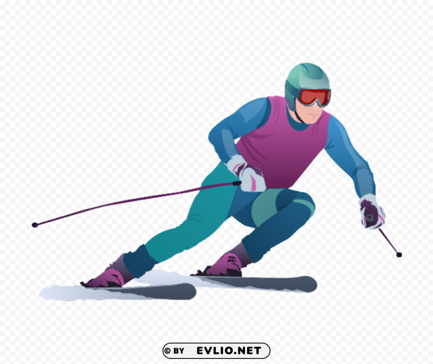 Skiing PNG Graphic With Transparent Isolation