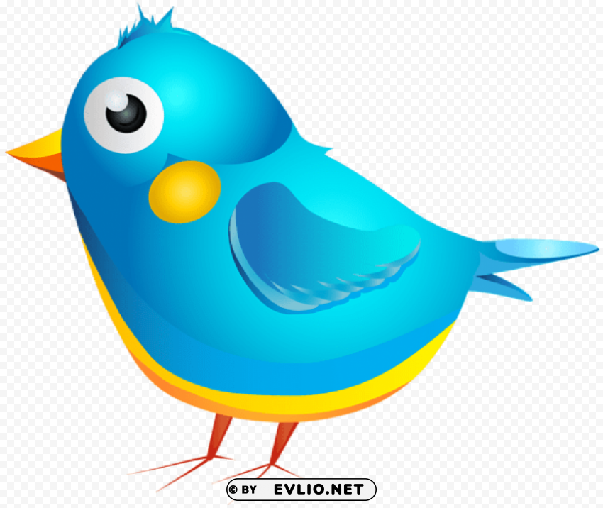 blue bird cartoon Isolated Object in Transparent PNG Format