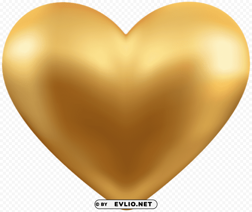 Gold Heart Isolated Artwork In HighResolution PNG