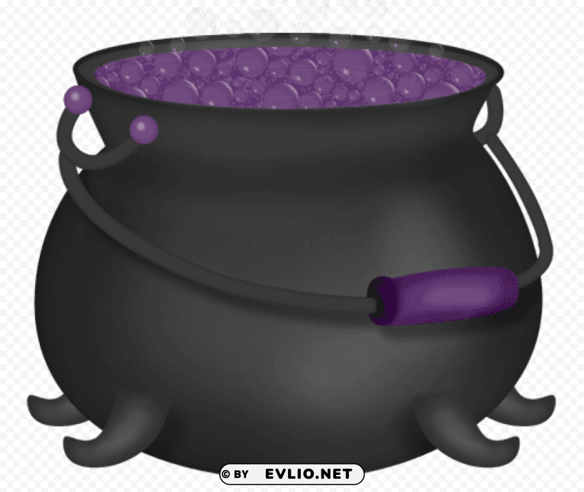 halloween purple witch cauldron PNG Image Isolated with Transparency