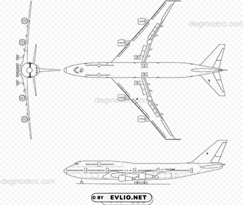 boeing 747 300 drawing Free PNG images with alpha channel set