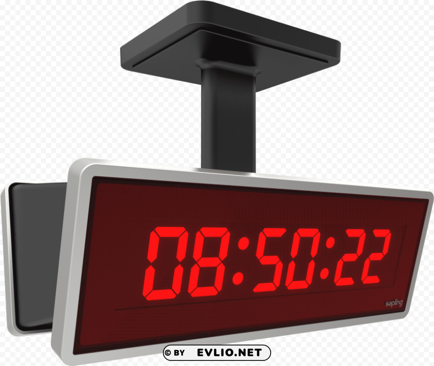 ceiling mounted digital clock Isolated Artwork on Transparent PNG