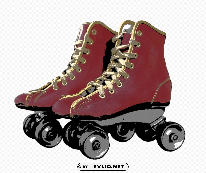 roller skates Isolated Artwork on Clear Background PNG