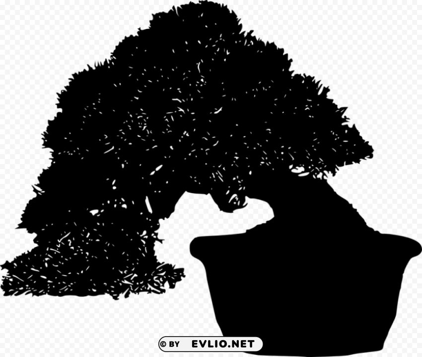 bonsai silhouette PNG graphics with alpha channel pack