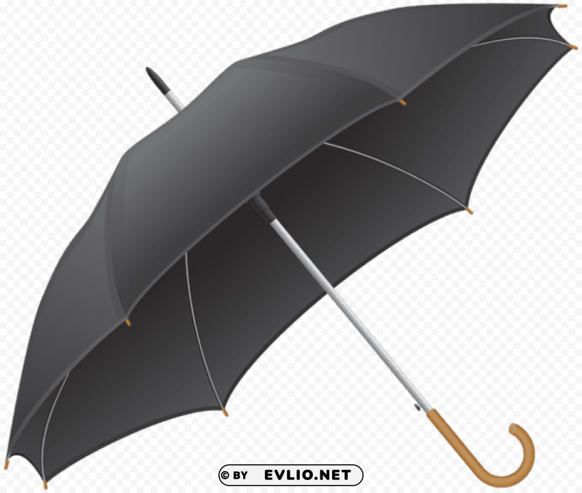 black umbrella Transparent Background PNG Isolated Graphic