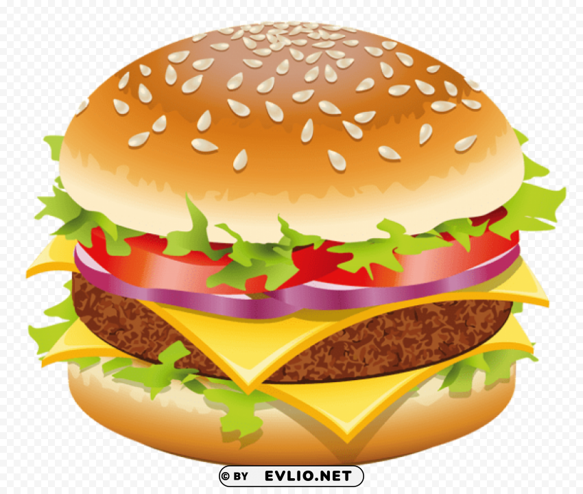 Hamburger Vectorpicture Clean Background Isolated PNG Object