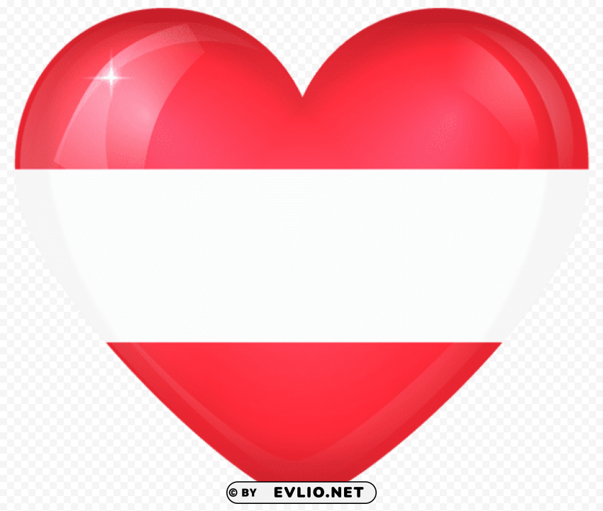 austria large heart flag PNG design elements
