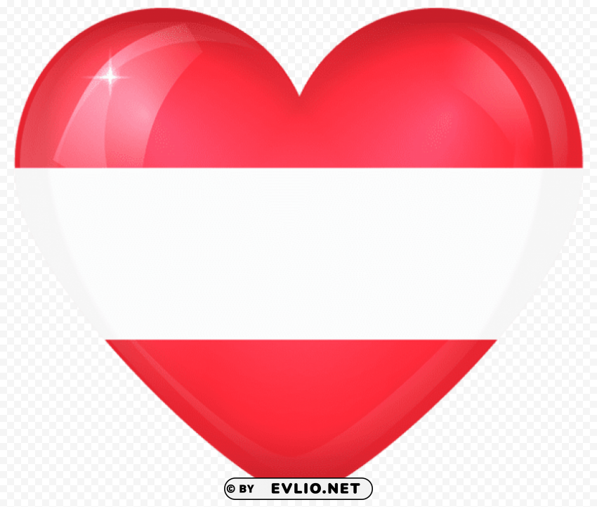 Austria Large Heart Flag PNG Design Elements