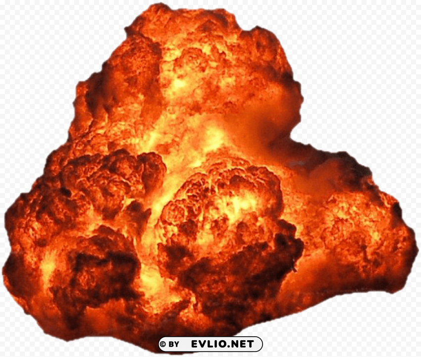 big explosion with fire and smoke Transparent PNG images bundle
