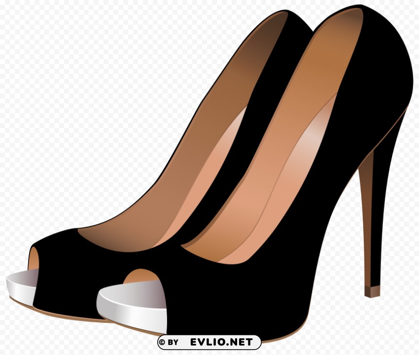 black high heels Clear Background Isolated PNG Object
