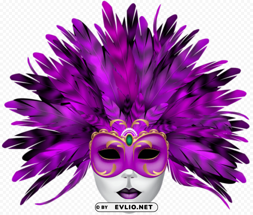 carnival mask purple PNG with Isolated Object and Transparency