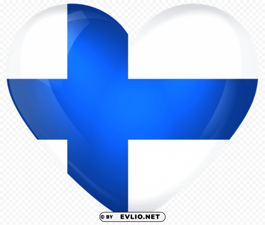 finland large heart flag Isolated Item on HighQuality PNG