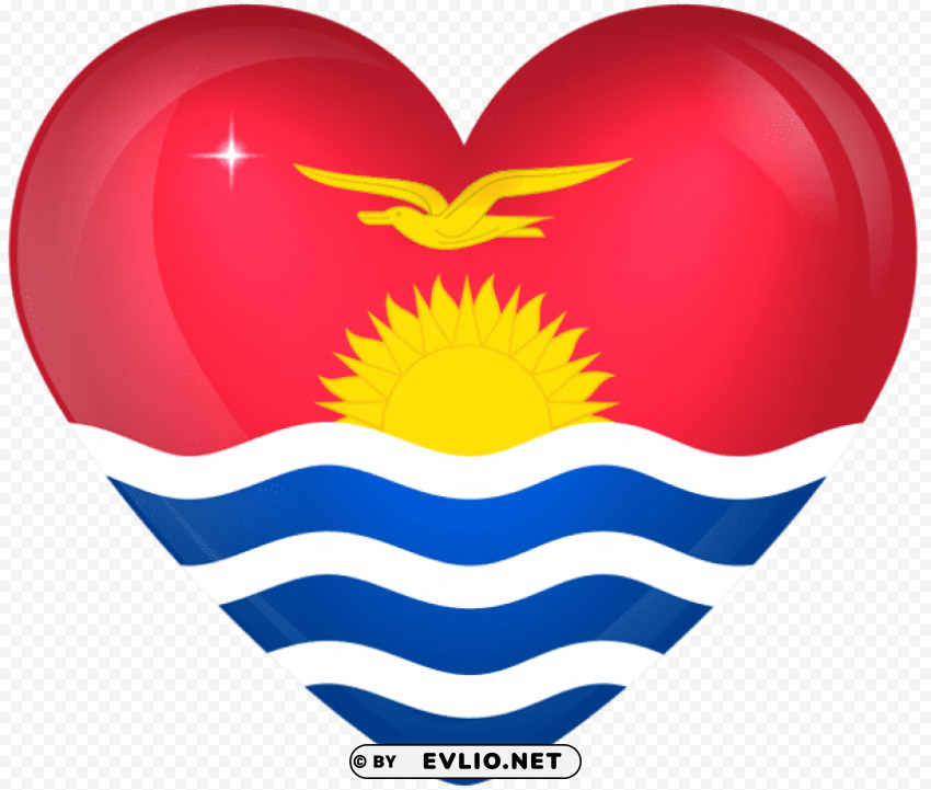 kiribati large heart flag Transparent PNG Isolated Artwork