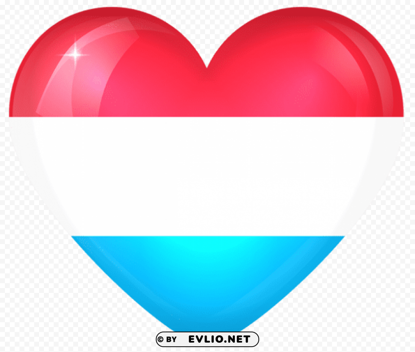 luxembourg large heart flag PNG file without watermark