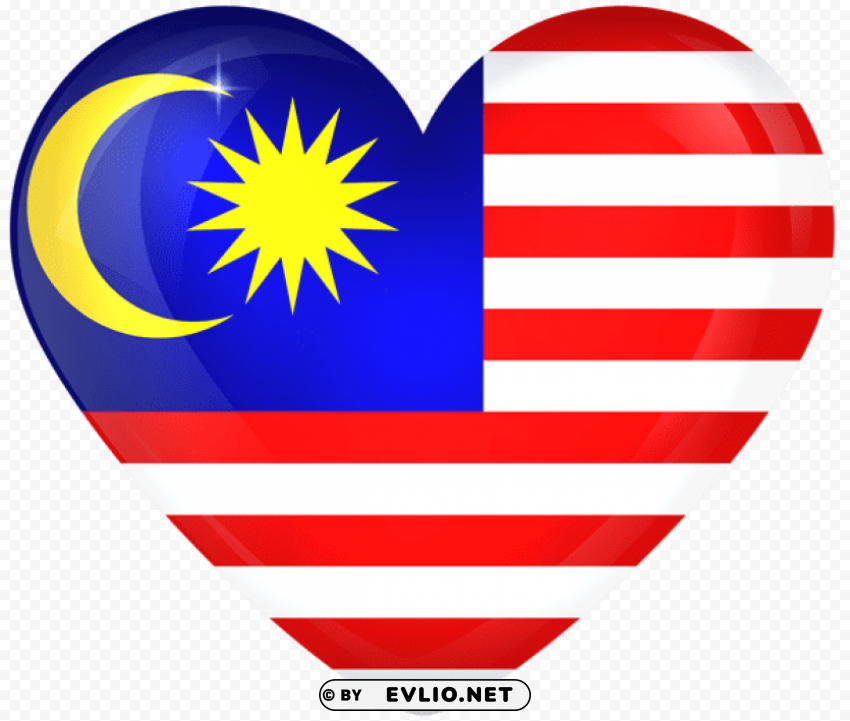 malaysia large heart flag PNG transparency