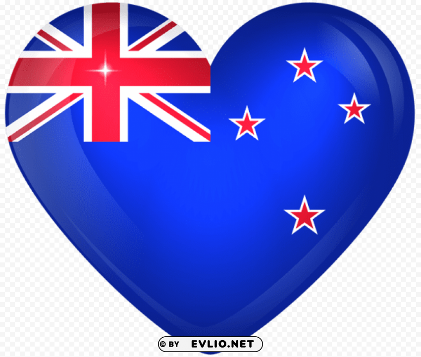new zealand large heart flag PNG Image with Transparent Cutout