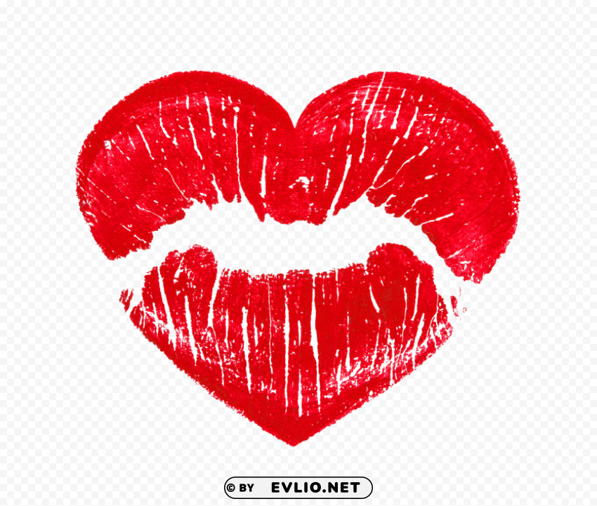 red heart kiss emoji PNG with cutout background