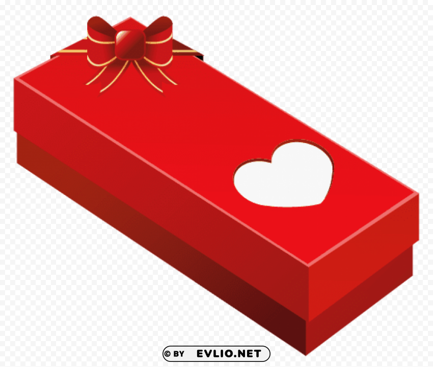 valentine gift box with heartpicture Isolated Object with Transparency in PNG
