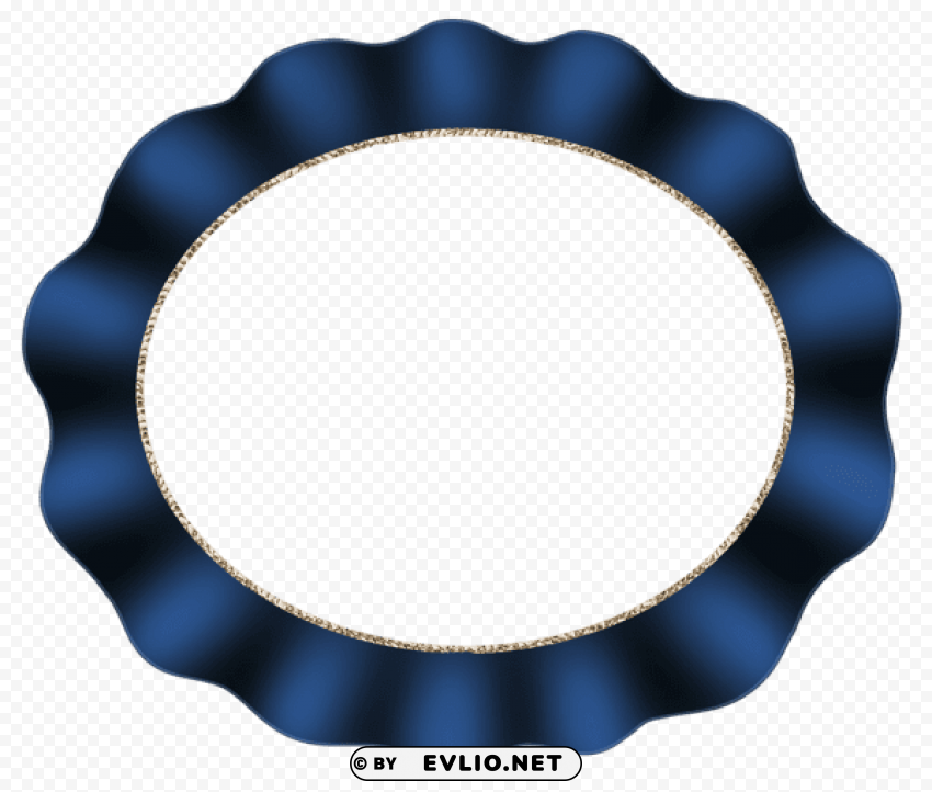beautiful dark blue oval frame PNG transparent graphics for download