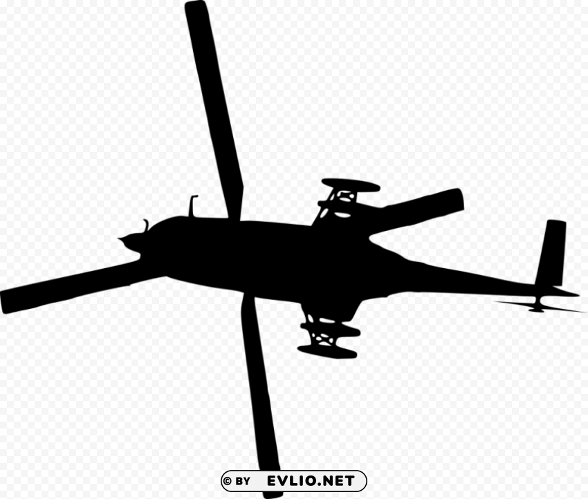 helicopter top view silhouette PNG with clear overlay