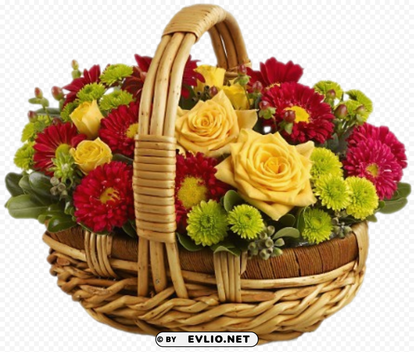 PNG image of large flower basket Transparent background PNG images comprehensive collection with a clear background - Image ID 499cf033